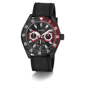 Guess Multi-function Black Suede Silicone Mens Watch